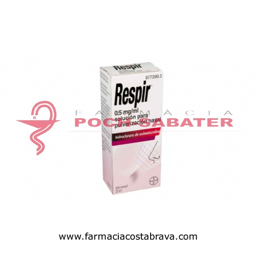 RESPIR 0,5 mg/ml SOLUCION PARA PULVERIZACION NASAL , 1 frasco de 20 ml (Frasco+bomba pulverizadora)
