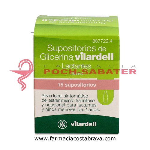 SUPOSITORIOS DE GLICERINA VILARDELL LACTANTES, 15 supositorios