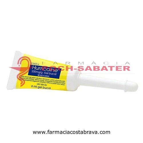 HURRICAINE  200 mg/g GEL BUCAL , 1 tubo de 6 ml