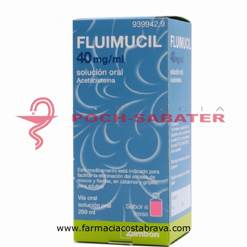 FLUIMUCIL 40mg/ml SOLUCION ORAL , 1 frasco de 200 ml