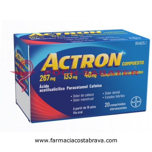 ACTRON COMPUESTO 267 MG/133 MG/40 MG COMPRIMIDOS EFERVESCENTES , 20 comprimidos