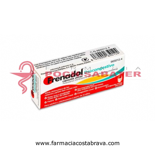 FRENADOL DESCONGESTIVO CAPSULAS DURAS, 16 cápsulas