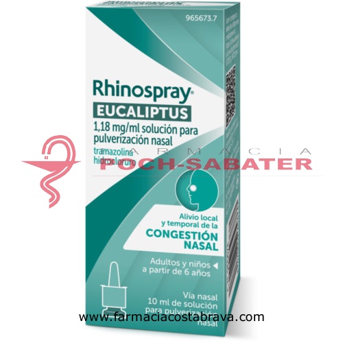 RHINOSPRAY EUCALIPTUS 1,18 mg/ ml SOLUCION PARA PULVERIZACION NASAL , 1 envase pulverizador de 10 ml