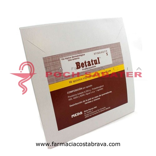 BETATUL 250 MG APÓSITO IMPREGNADO 10 apósitos