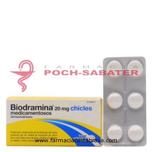 BIODRAMINA 20 mg CHICLES MEDICAMENTOSOS , 12 chicles