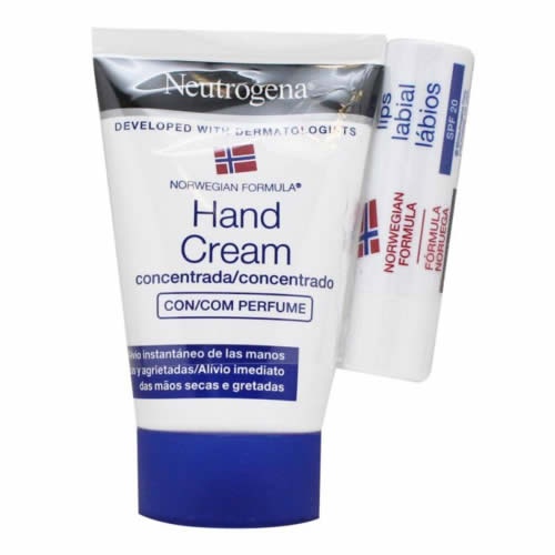 Neutrogena crema de manos concentrada + stick labial spf 20 (1 envase 50 ml + 1 envase 4,8 g pack)
