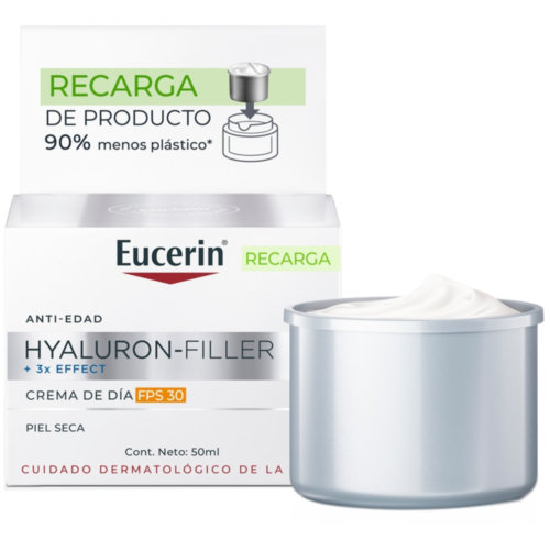 Eucerin antiedad hyaluron filler dia fps30  1 envase 50 ml repuesto
