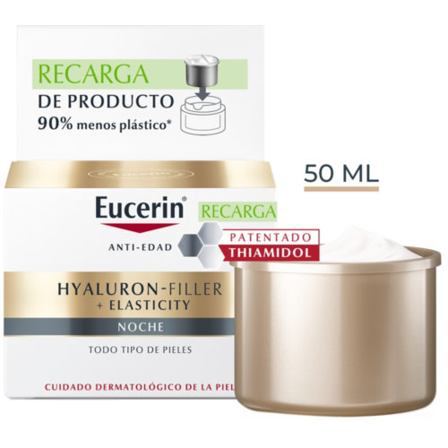Eucerin hyaluron filler + elasticity noche  1 envase 50 ml refill
