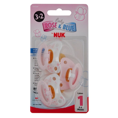 Chupete latex - nukete (rosa t-1 3 u)