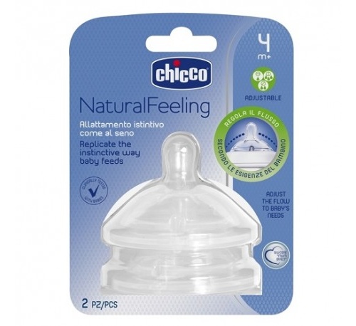 Tetina silicona - chicco nf flujo regulable (4 m+ 2 u)