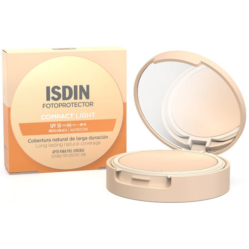 Fotoprotector isdin compact spf 50  1 envase 10 g color light - maquillaje compacto oil-free