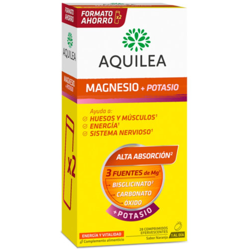 Aquilea magnesio+ potasio  28 comprimidos efervescentes sabor naranja