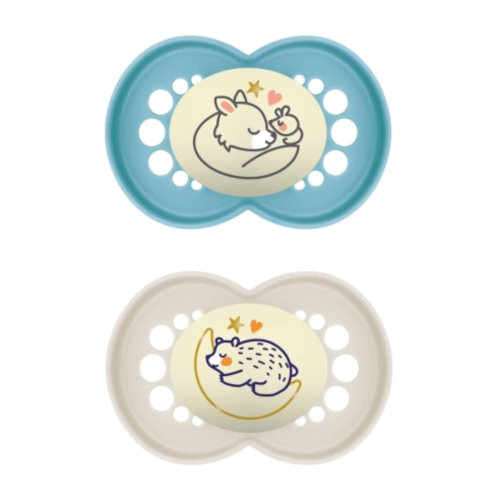 Chupete silicona - mam original pure night (+6 meses 2 unidades color neutro)