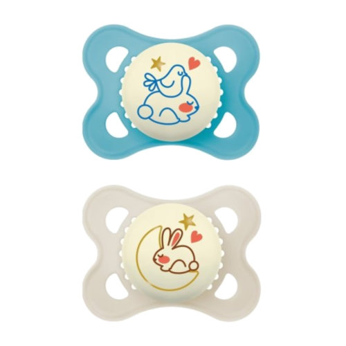 Chupete silicona - mam original pure night (2 - 6 meses 2 unidades color neutro)