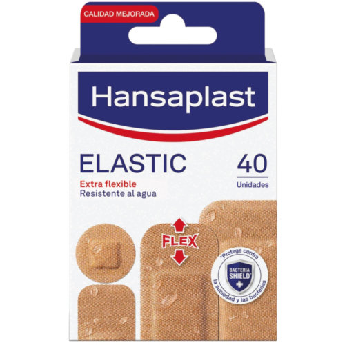 Hansaplast elastic - aposito adhesivo (40 unidades surtido diferentes tamaños)