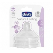 Tetina silicona - chicco step up 3 b ancha flujo papilla (6 m + 2 u)