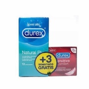 Durex natural plus + durex sensitivo confort - preservativos (pack 12 + 3 preserv)