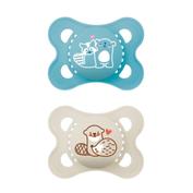 Chupete silicona - mam original pure (2 - 6 meses 2 unidades color azul)