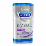 DUREX INVISIBLE EXTRA FINO EXTRA LUBRICADO - PRESERVATIVOS (12 U)