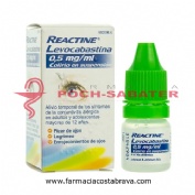 REACTINE LEVOCABASTINA 0,5mg/ml COLIRIO EN SUSPENSION , 1 frasco de 4 ml