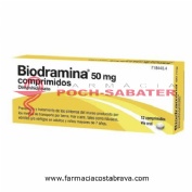 BIODRAMINA 50 mg COMPRIMIDOS , 12 comprimidos