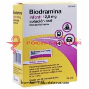 BIODRAMINA INFANTIL 12,5 MG SOLUCION ORAL, 12 sobres unidosis de 2,5 ml