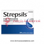 STREPSILS CON LIDOCAINA PASTILLAS PARA CHUPAR , 24 pastillas