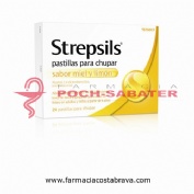 STREPSILS PASTILLAS PARA CHUPAR SABOR MIEL Y LIMON , 24 pastillas