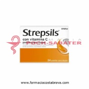 STREPSILS CON VITAMINA C PASTILLAS PARA CHUPAR , 24 pastillas