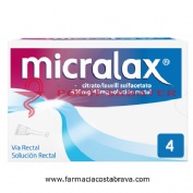MICRALAX CITRATO/LAURIL SULFOACETATO 450 mg/45 mg solucion rectal , 4 enemas