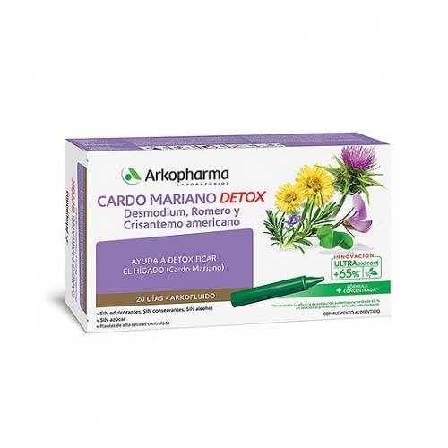 Arkofluido cardo mariano detox (20 ampollas 15 ml)